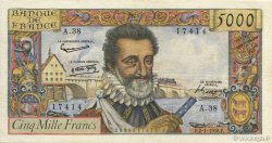 5000 Francs HENRI IV FRANCE  1958 F.49.05 TB+