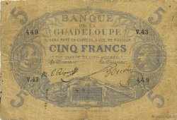 5 Francs Cabasson bleu GUADELOUPE  1897 P.06 pr.TB