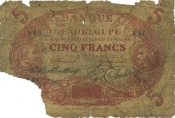 5 Francs Cabasson rouge GUADELOUPE  1922 P.07- q.B