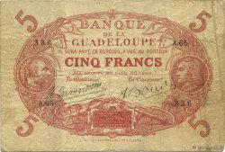 5 Francs Cabasson rouge GUADELOUPE  1923 P.07b TB+