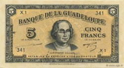 5 Francs GUADELOUPE  1944 P.21a AU