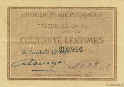 50 Centimes GUADELOUPE  1884 P.01- SUP