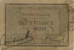 2 Francs Annulé GUADELOUPE  1884 P.03a TB+