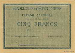 5 Francs GUADELOUPE  1884 P.04a NEUF
