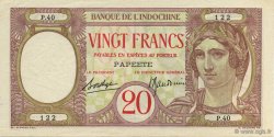20 Francs TAHITI  1928 P.12c SUP+