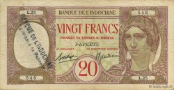 20 Francs TAHITI  1928 P.12d TTB