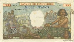 1000 Francs TAHITI  1954 P.15b TB+
