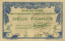 2 Francs OCÉANIE  1943 P.12a pr.SPL