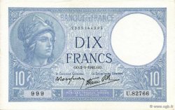 10 Francs MINERVE modifié FRANCE  1941 F.07.26 SUP à SPL
