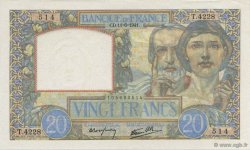 20 Francs TRAVAIL ET SCIENCE FRANCE  1941 F.12.15 SPL+