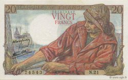 20 Francs PÊCHEUR FRANCE  1942 F.13.02 SUP