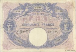 50 Francs BLEU ET ROSE FRANCIA  1925 F.14.38 q.BB