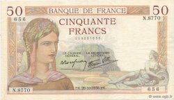 50 Francs CÉRÈS modifié FRANCE  1938 F.18.16 TTB+