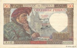 50 Francs JACQUES CŒUR FRANCE  1941 F.19.14 SUP