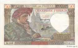 50 Francs JACQUES CŒUR FRANCE  1942 F.19.19 SPL