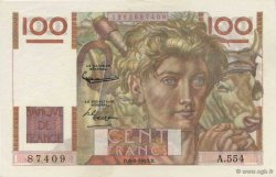 100 Francs JEUNE PAYSAN filigrane inversé FRANCE  1953 F.28bis.02 NEUF
