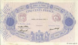 500 Francs BLEU ET ROSE FRANCE  1933 F.30.36 TTB
