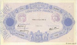 500 Francs BLEU ET ROSE type modifié FRANCE  1938 F.31.14 TTB+