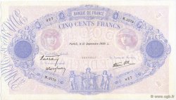 500 Francs BLEU ET ROSE type modifié FRANCE  1939 F.31.40 SUP+