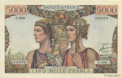 5000 Francs TERRE ET MER FRANCE  1949 F.48.01Sp SPL