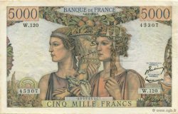5000 Francs TERRE ET MER FRANCE  1953 F.48.08 SUP à SPL