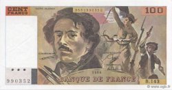 100 Francs DELACROIX imprimé en continu FRANCE  1990 F.69bis.01bB