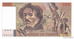 100 Francs DELACROIX imprimé en continu FRANCE  1991 F.69bis.04a pr.NEUF