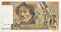 100 Francs DELACROIX uniface FRANCE  1985 F.69U.09