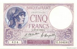 5 Francs FEMME CASQUÉE FRANCE  1922 F.03.06 SPL