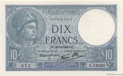 10 Francs MINERVE modifié FRANCE  1939 F.07.12 pr.NEUF