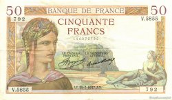 50 Francs CÉRÈS FRANCE  1937 F.17.36 SUP