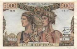 5000 Francs TERRE ET MER FRANCE  1952 F.48.06 SPL+