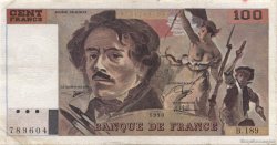 100 Francs DELACROIX imprimé en continu FRANCE  1990 F.69bis.02e2 TTB