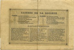 1 Franc Société Générale FRANCE regionalism and miscellaneous  1871 - VF