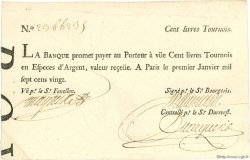 100 Livres Tournois typographié FRANCE  1720 Laf.090 SUP+