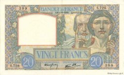 20 Francs TRAVAIL ET SCIENCE FRANCE  1940 F.12.05 SPL