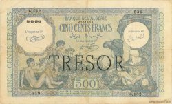 500 Francs Algérie surchargé FRANCE  1943 VF.09.01 TB à TTB