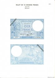 10 Francs MINERVE modifié Planche FRANCE  1975 F.07pl NEUF