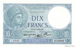 10 Francs MINERVE modifié FRANCE  1941 F.07.27 pr.SPL