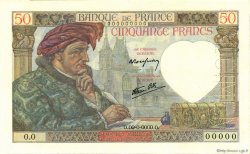50 Francs JACQUES CŒUR FRANCE  1940 F.19.01Sp NEUF