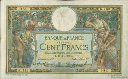 100 Francs LUC OLIVIER MERSON avec LOM FRANCE  1909 F.22.02 TB à TTB