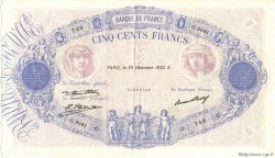 500 Francs BLEU ET ROSE FRANCE  1932 F.30.35 pr.SUP