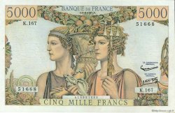 5000 Francs TERRE ET MER FRANCE  1957 F.48.15 SUP à SPL