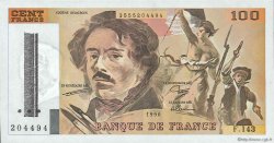 100 Francs DELACROIX imprimé en continu FRANCE 1990 F.69bis.01bF-