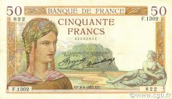 50 Francs CÉRÈS FRANCE  1935 F.17.07 TTB
