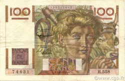 100 Francs JEUNE PAYSAN filigrane inversé FRANCE  1953 F.28bis.03 TTB+