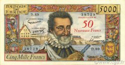 50 NF sur 5000 Francs HENRI IV Petit numéro FRANCE  1958 F.54.01 pr.SUP