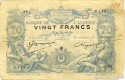 20 Francs ALGÉRIE  1884 P.015x TB