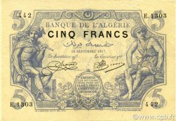 5 Francs ALGÉRIE  1917 P.071b TTB+