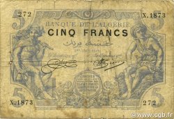 5 Francs ALGÉRIE  1919 P.071b B